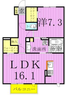 プラティークII(2LDK/1階)の間取り写真