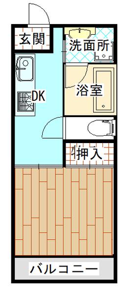 イーストコーポ(1DK/6階)の間取り写真