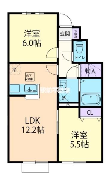 フォーゲル(2LDK/1階)の間取り写真