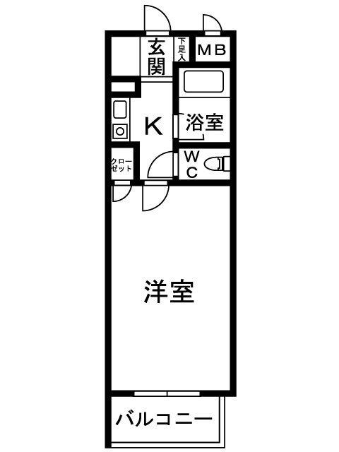 シャルマンフジ中之島壱番館(1K/2階)の間取り写真