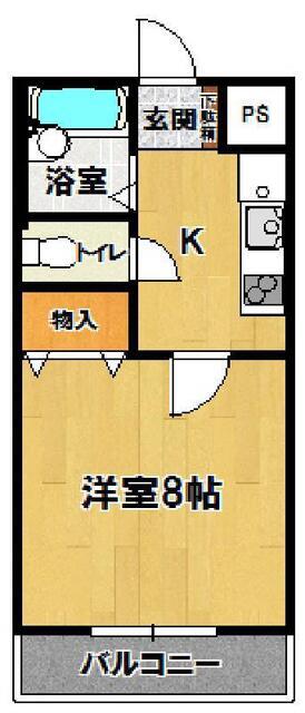 トリニティミツワII(1K/1階)の間取り写真