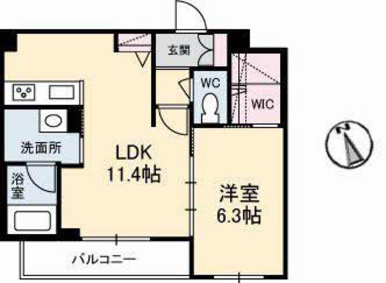 MOON STORY(1LDK/2階)の間取り写真