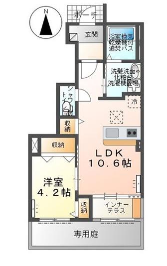 BEFIELDII 102(1LDK/1階)の間取り写真