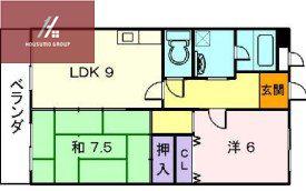 ディアコート氷野(2LDK/3階)の間取り写真