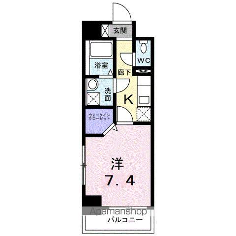 ルーカス 武之橋(1K/2階)の間取り写真