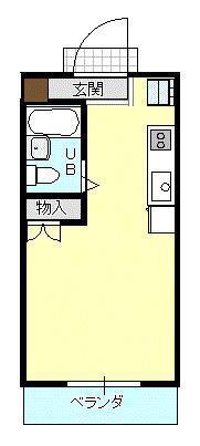 ハイタウン台新(ワンルーム/2階)の間取り写真