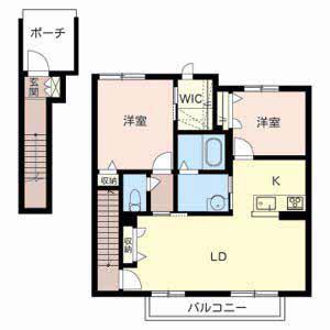 シャーメゾン森川(2LDK/2階)の間取り写真