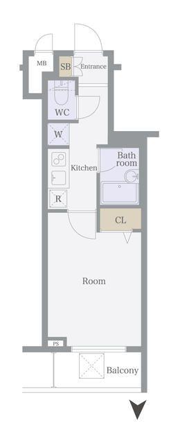 ヴェルト三軒茶屋II(1K/5階)の間取り写真