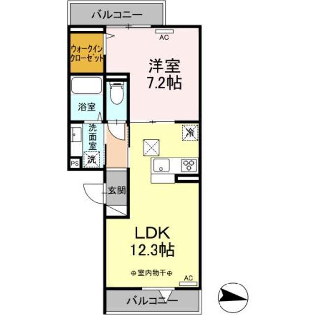 シャンポワール(1LDK/3階)の間取り写真