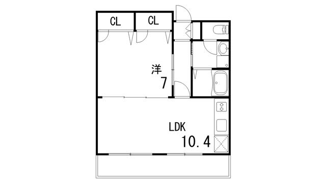 ロイヤルグリーン(1LDK/2階)の間取り写真