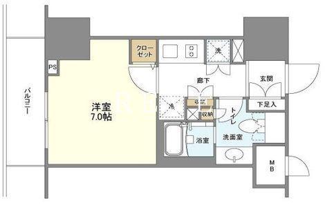 BLESS蔵前(1K/2階)の間取り写真