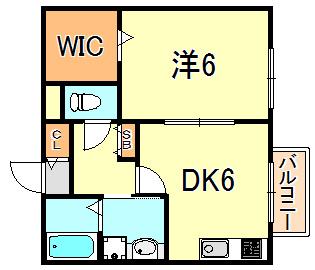 ユマリアコート(1DK/2階)の間取り写真