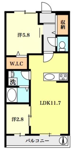 JOLLY FIELD(2LDK/1階)の間取り写真