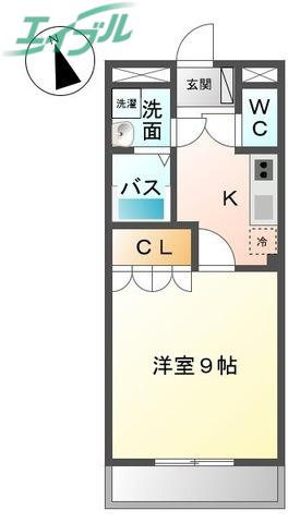 WILL MORE GOOD LUCK III(1K/1階)の間取り写真