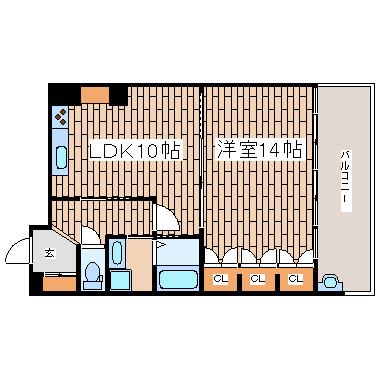 フラット長田北町(1LDK/2階)の間取り写真