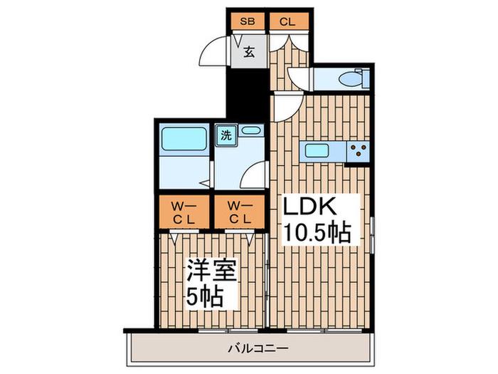 LA MAISON CLEMATIS(1LDK/4階)の間取り写真