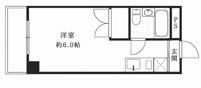 L′Sビル(ワンルーム/1階)の間取り写真