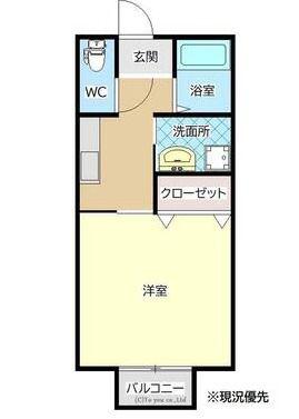 メゾン奈多(1K/1階)の間取り写真
