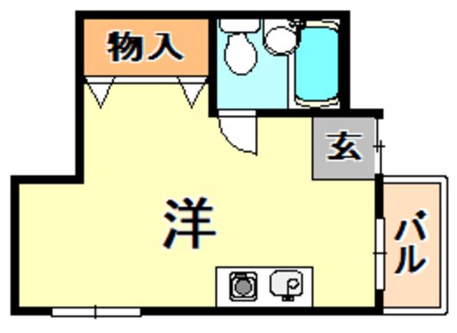 木村ビル(ワンルーム/2階)の間取り写真