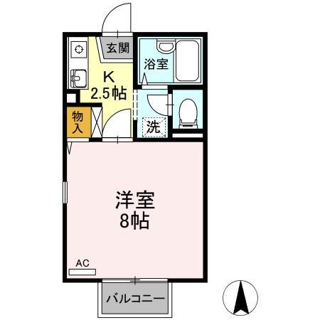 コーポ向日葵(1K/2階)の間取り写真