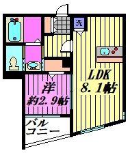 MARK DUO大和田I(1LDK/1階)の間取り写真