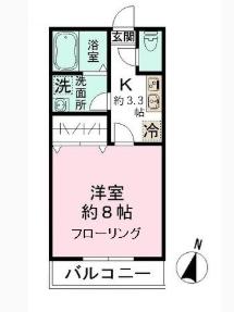 レオ伍拾六番館(1K/2階)の間取り写真