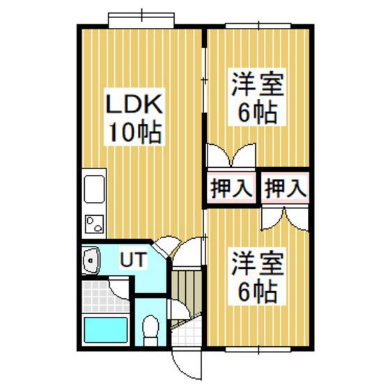 プリンスハイツ(2LDK/2階)の間取り写真
