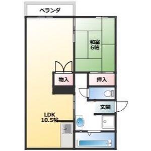 パークサイド清洲(2DK/2階)の間取り写真