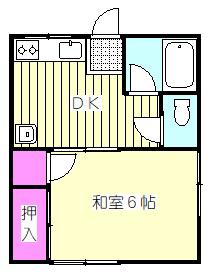 モール青木(1DK/2階)の間取り写真