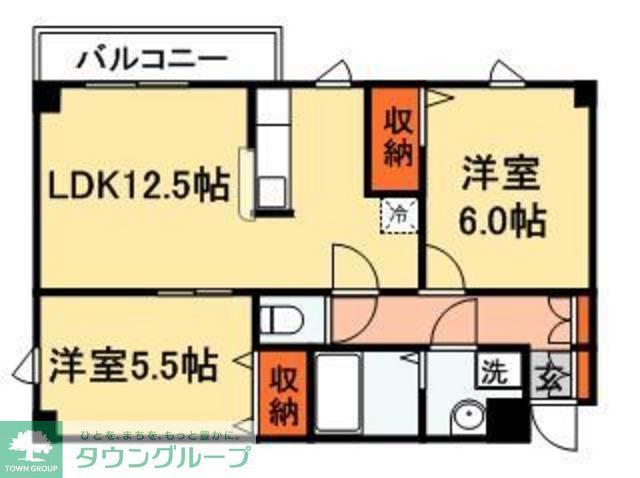 コンドミニオM(2LDK/2階)の間取り写真