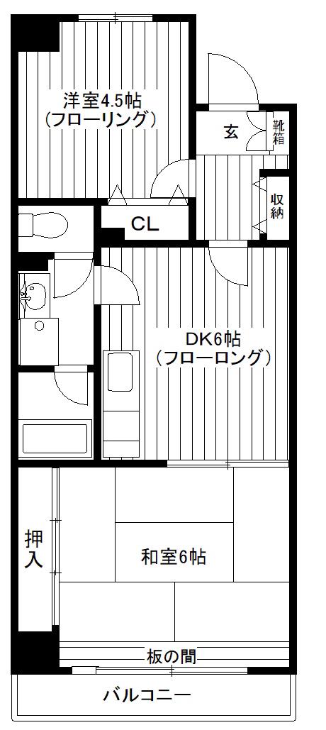スタシオン曳舟(2DK/4階)の間取り写真