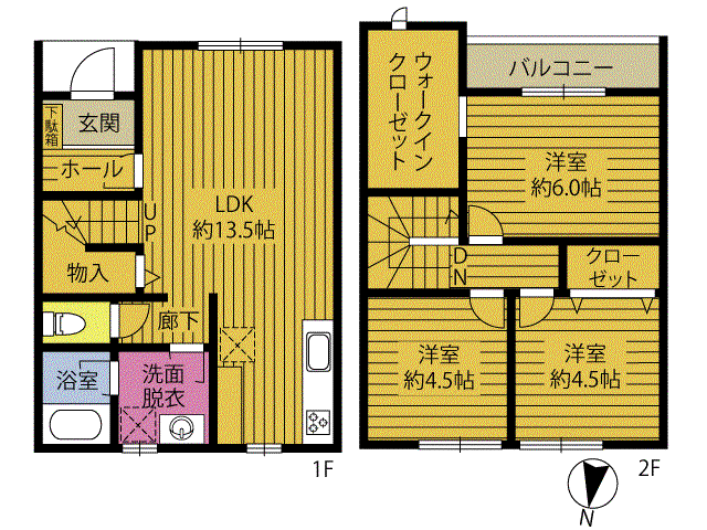 コ・コ・アンジュ(3LDK/1階)の間取り写真