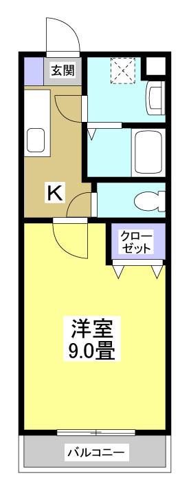 エス・トゥ・ディオ(1K/5階)の間取り写真