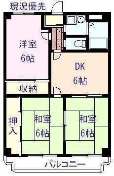 バウムヴィレッジ(3DK/2階)の間取り写真