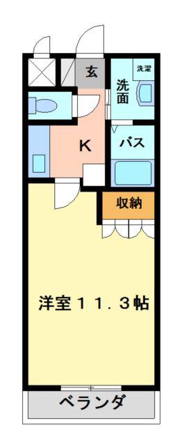 PURE HOUSE(1K/1階)の間取り写真