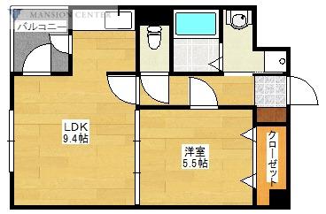 ブルーム・はなみずき(1LDK/3階)の間取り写真