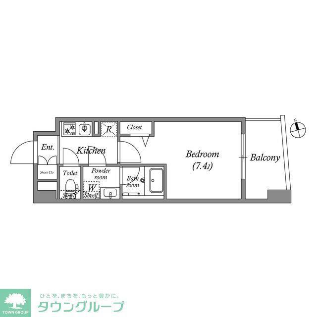 GRAN PASEO町屋(1K/3階)の間取り写真