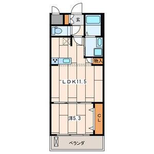 ハイデル二俣川(1LDK/1階)の間取り写真