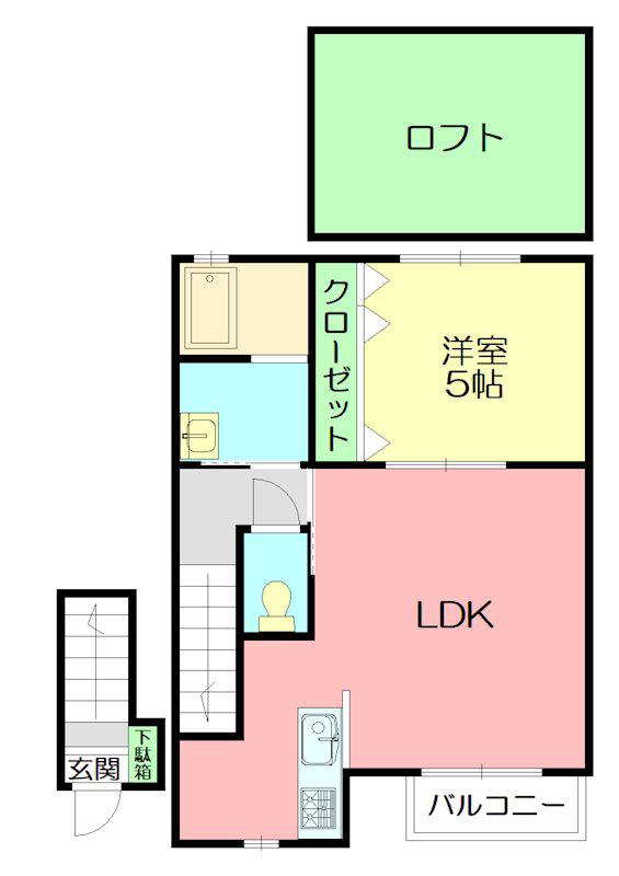 ラ ヴィーテ(1LDK/2階)の間取り写真