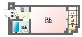 杭全ダイヤモンドライフ(1K/7階)の間取り写真