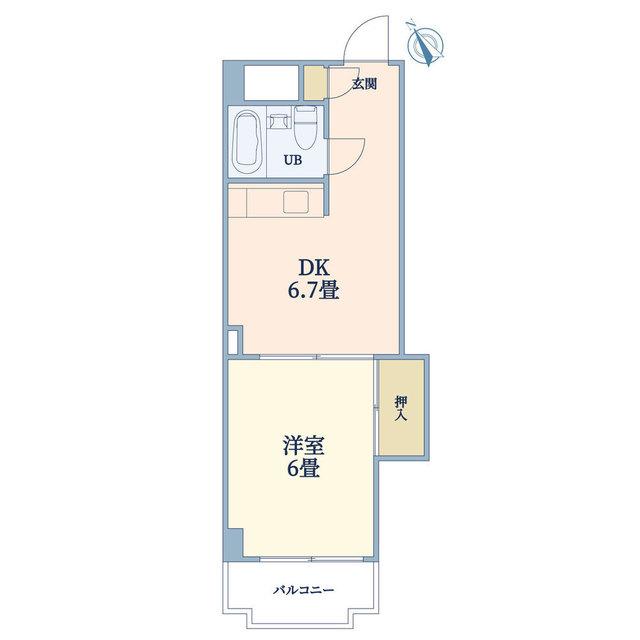シャトレー町田ガーデン(1DK/4階)の間取り写真