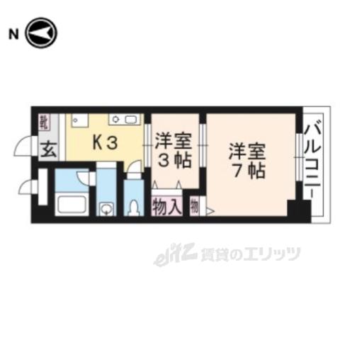 メゾン京町(2K/2階)の間取り写真