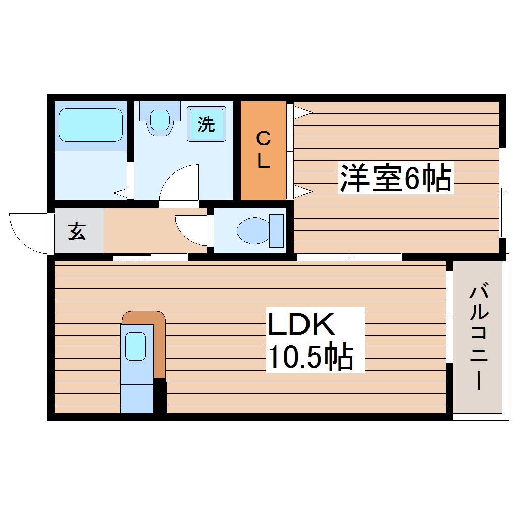 クオリア(1LDK/1階)の間取り写真