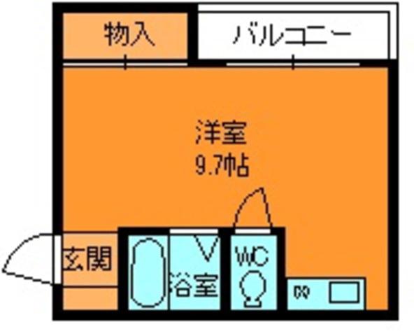 グリーンマンション(ワンルーム/2階)の間取り写真