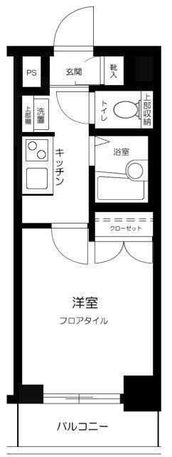 スカイコート日本橋第2(1K/4階)の間取り写真