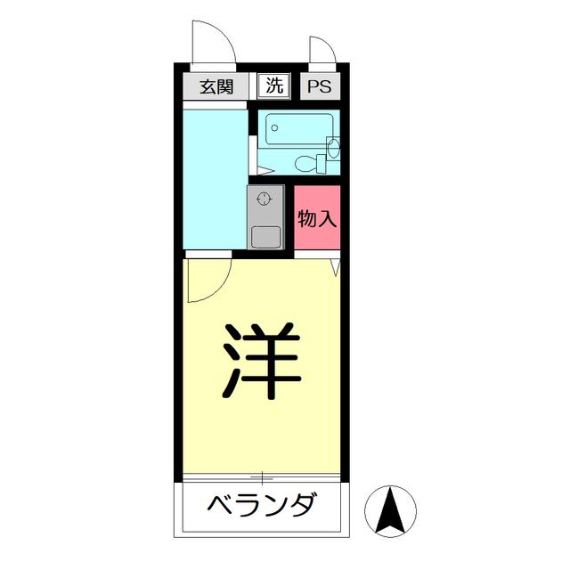 コーポ清水壱番館(1K/1階)の間取り写真