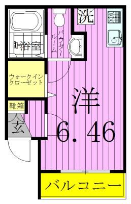 リヴェール ハナハタ(ワンルーム/2階)の間取り写真