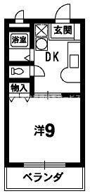 ノースヴィレッジ(1DK/2階)の間取り写真