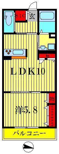 ハイム・K(1LDK/2階)の間取り写真
