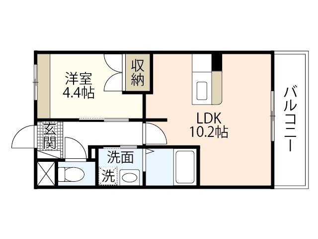 レジデンスK・H(1LDK/3階)の間取り写真